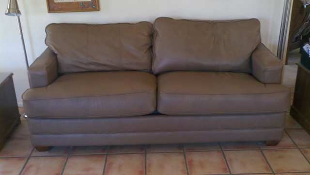 Leather sofa leather repaired and refinished